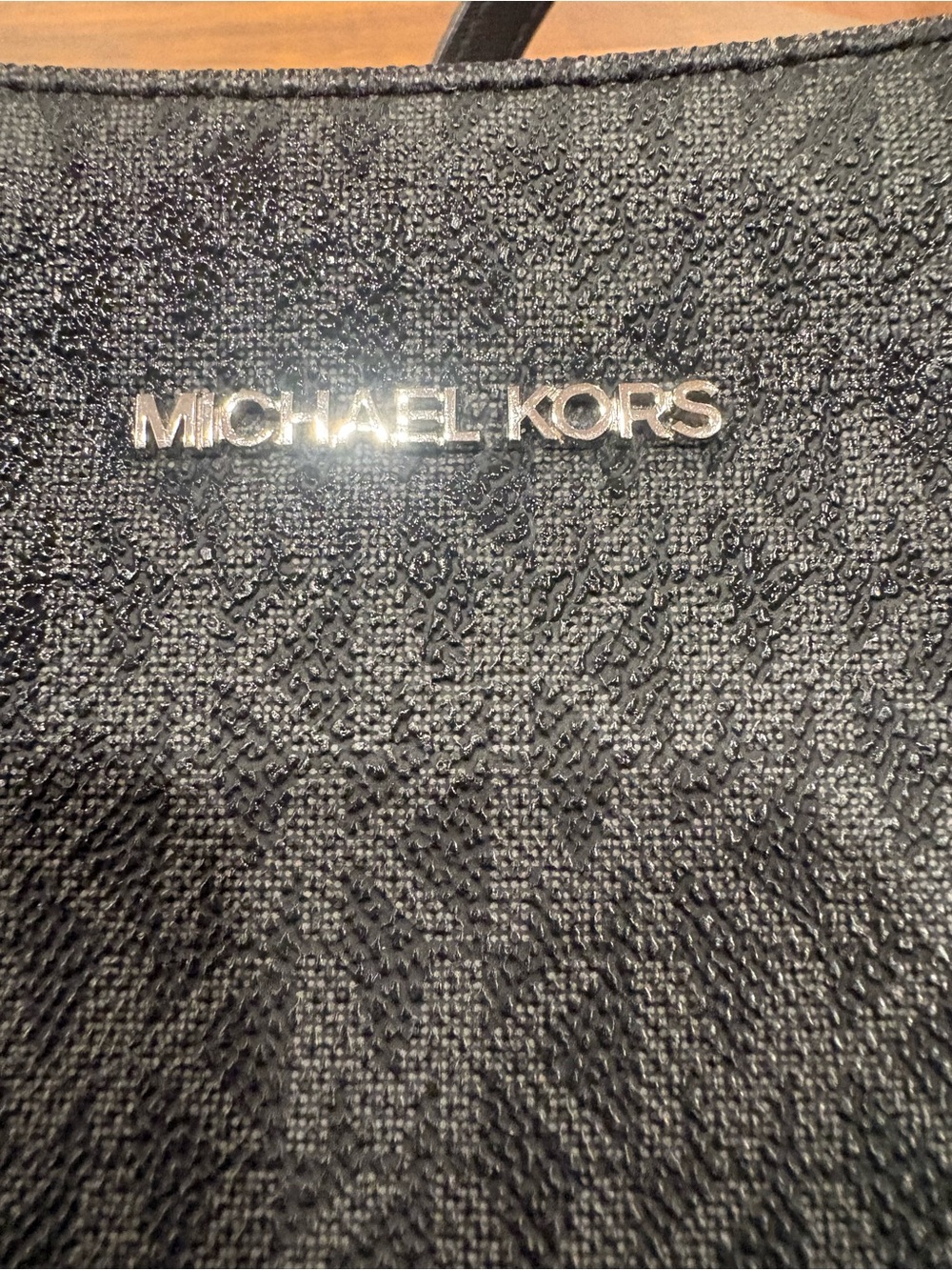 Michael Kors Black Tote with Silver Logo Hardware